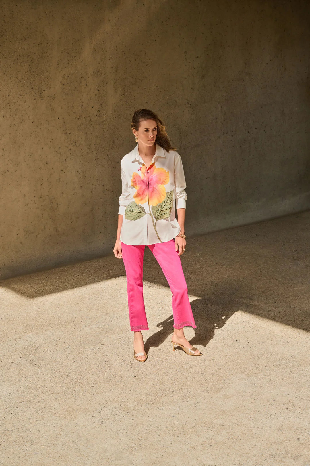 Embroidered Flower Cotton Shirt Style 251938 3