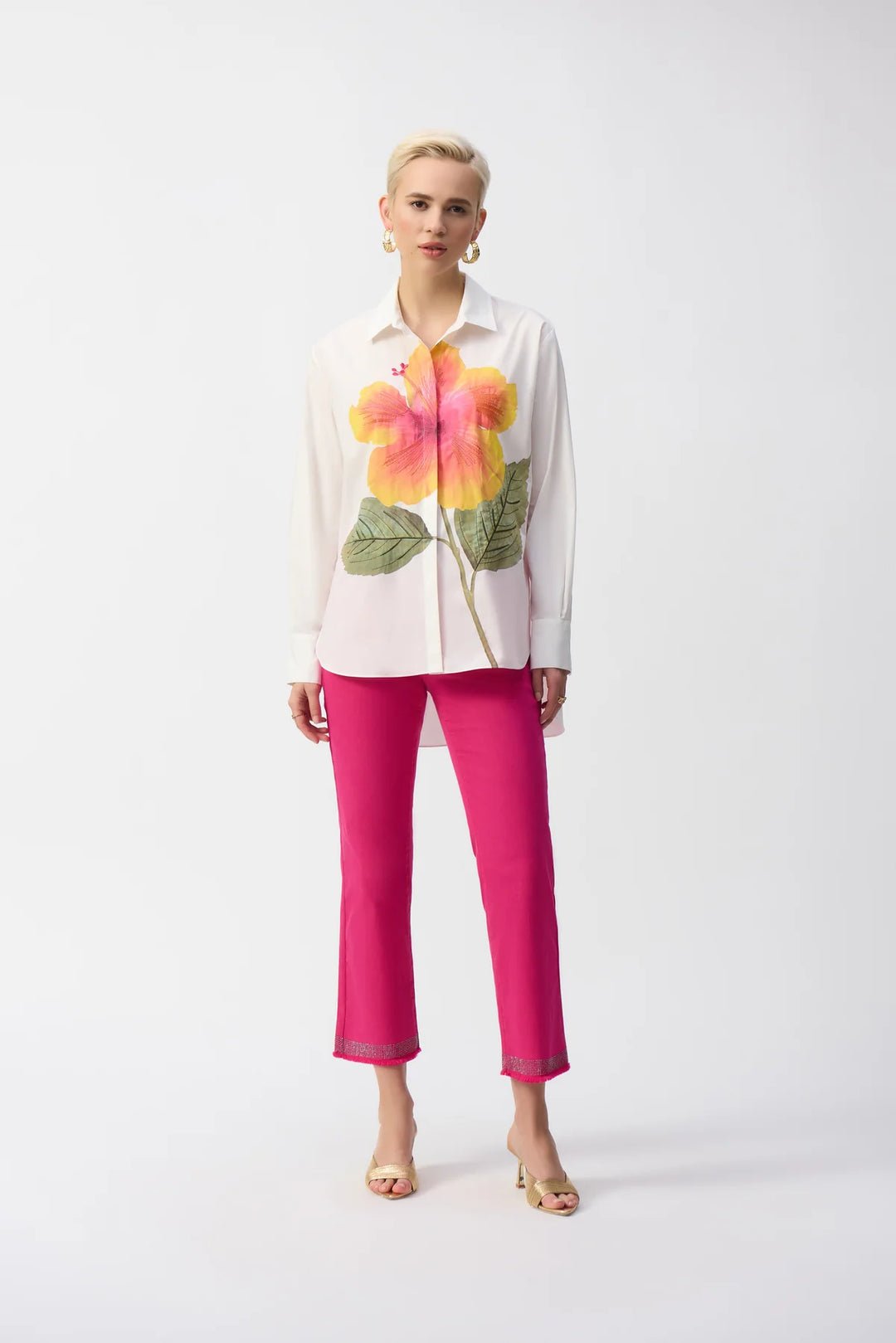 Embroidered Flower Cotton Shirt Style 251938 5