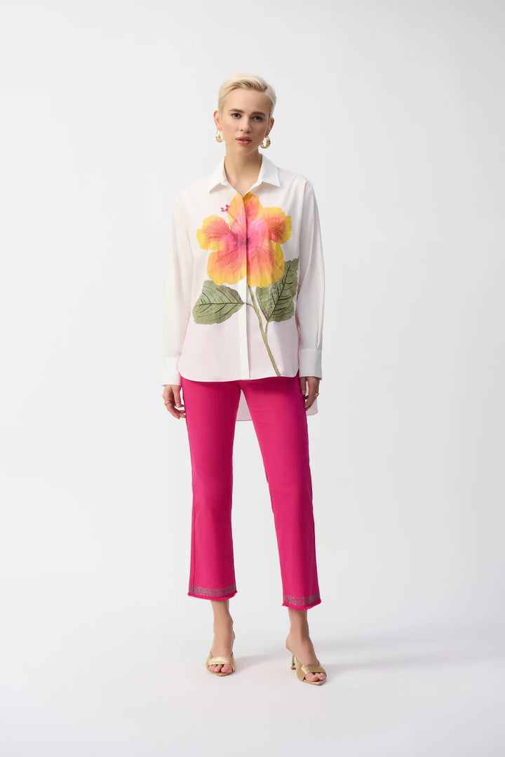 Embroidered Flower Cotton Shirt Style 251938 5