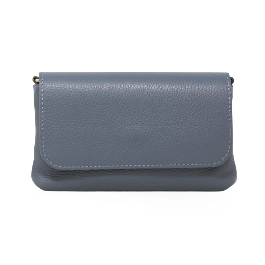 Germán Fuentes Leather Crossbody Clutch Denim Blue 3