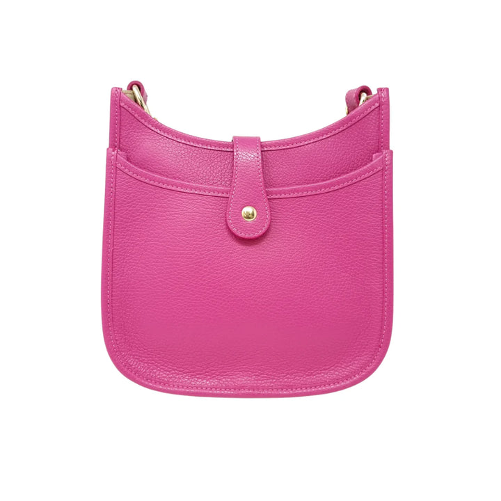 Leather Messenger Bag Fuchsia