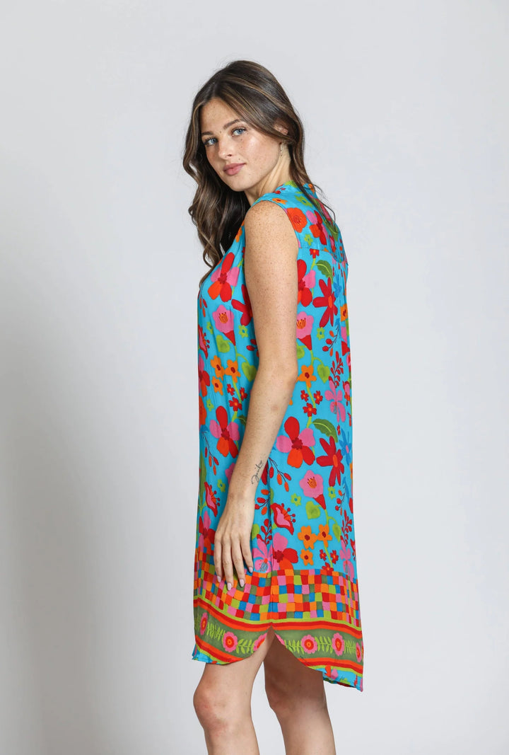 Sleeveless Shift Dress - Tropical Garden 3