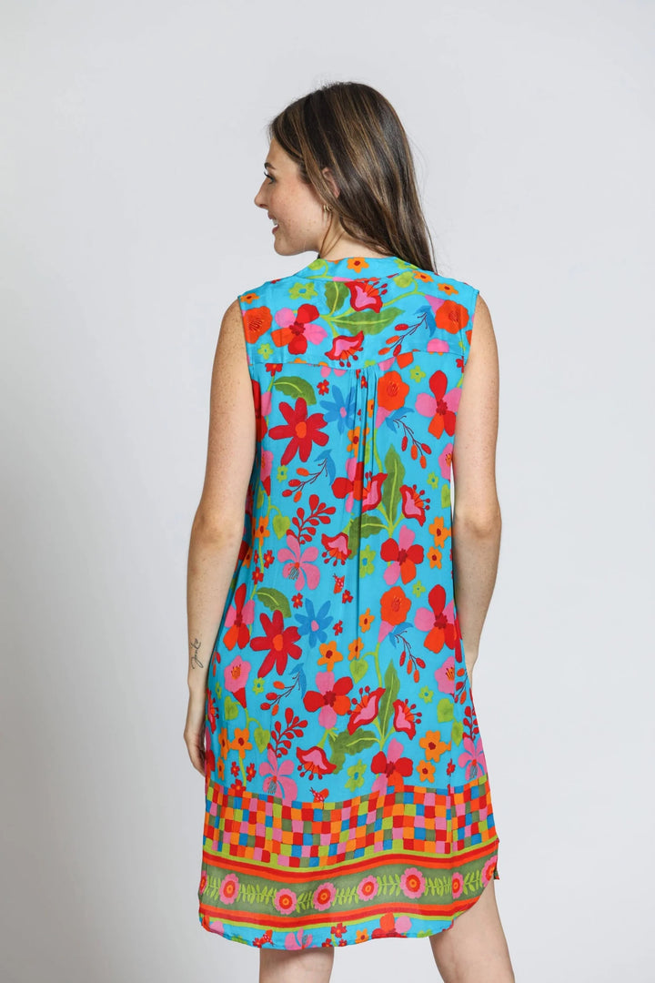 Sleeveless Shift Dress - Tropical Garden 4