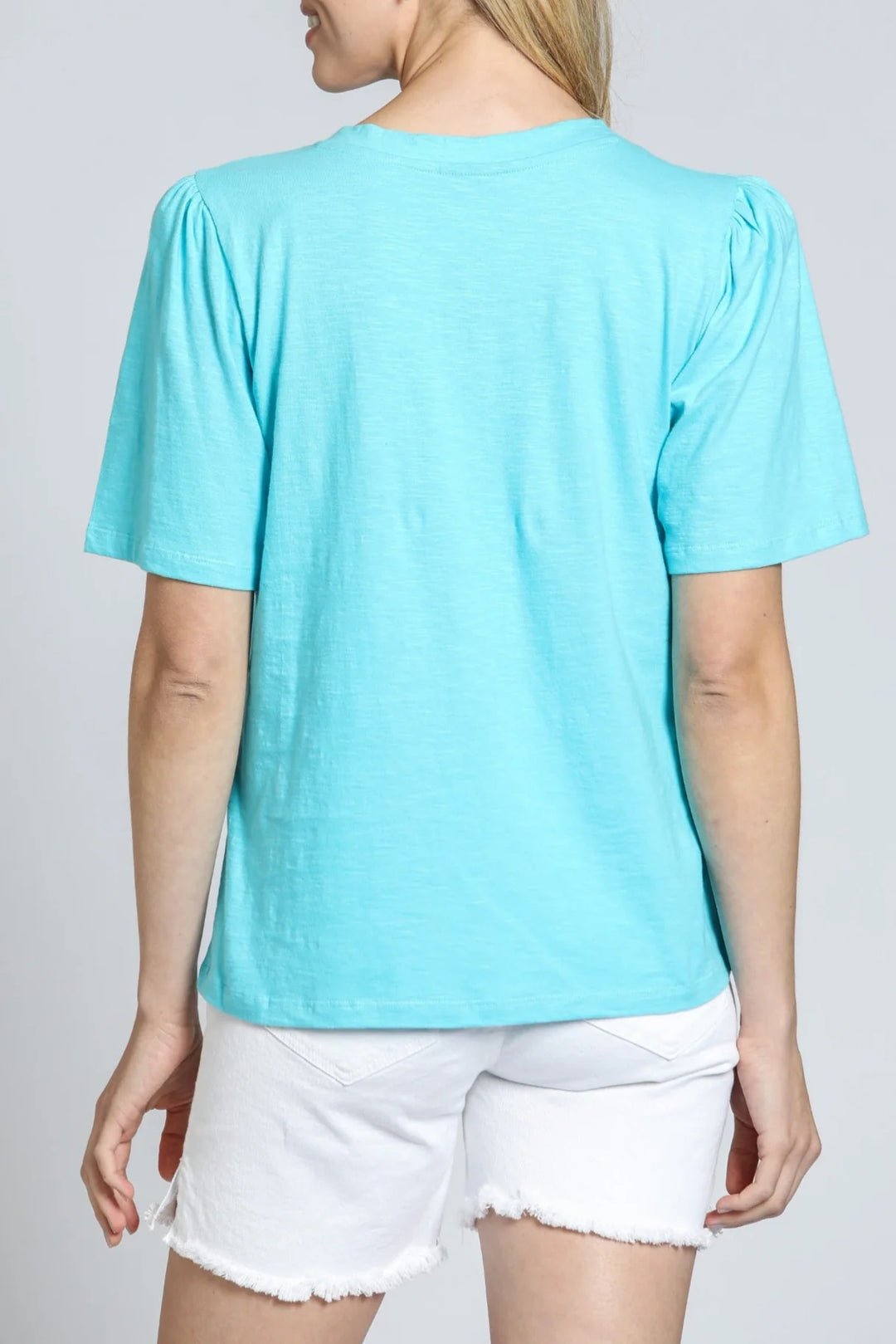 Split Neck Tee w/ Short Sleeves Capri 4
