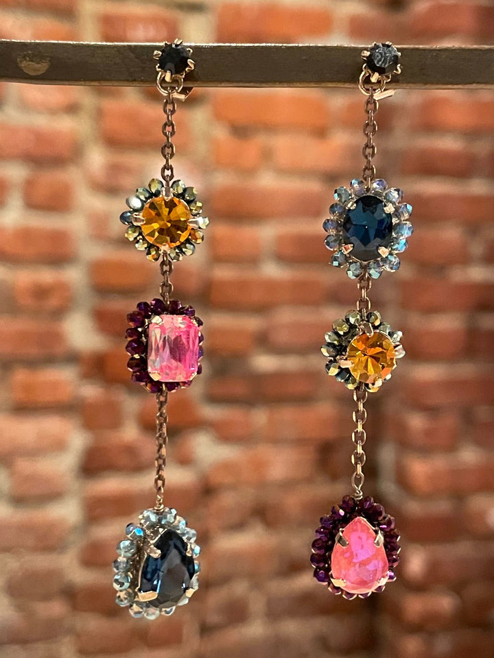 Theia Anna Triple Drop Earring Front.