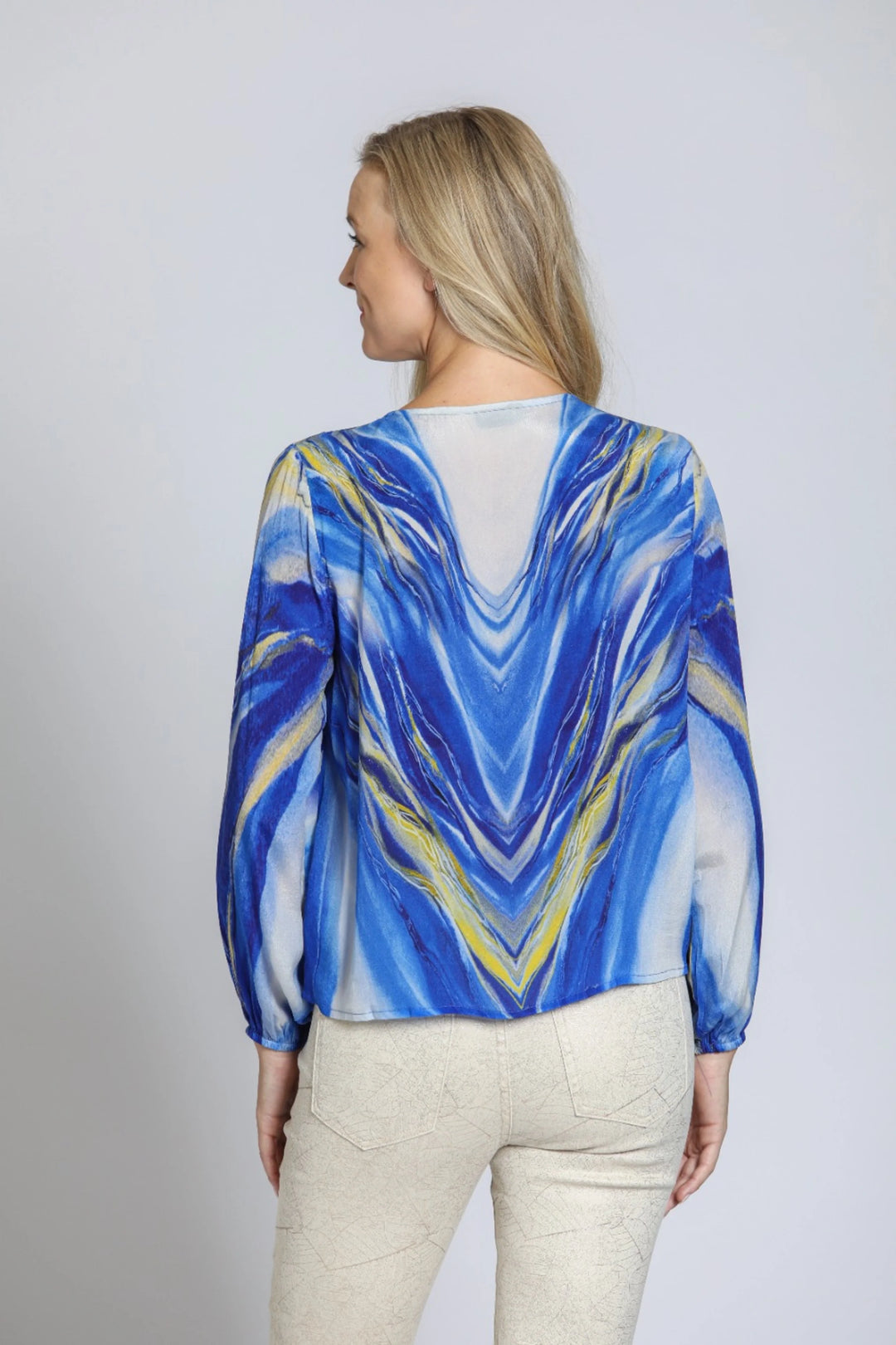 V-Neck Tie Front Top - Golden Wave 4