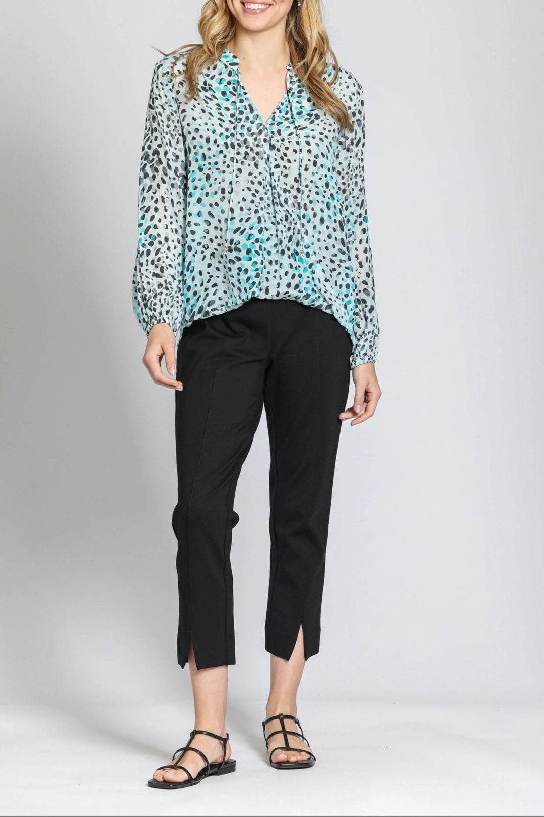 Crossover Top With Tassel Leopard Lagoon 2