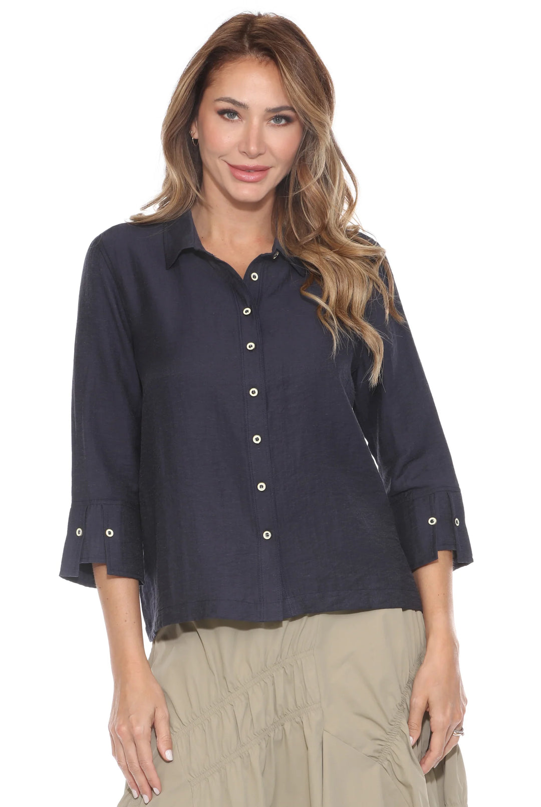 Linen Blend Collared Blouse 1