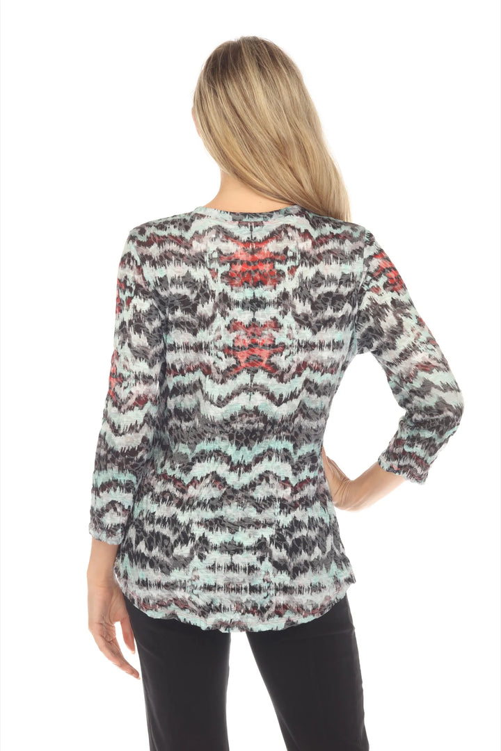 Round-Neck Top - Hazy Lines 4