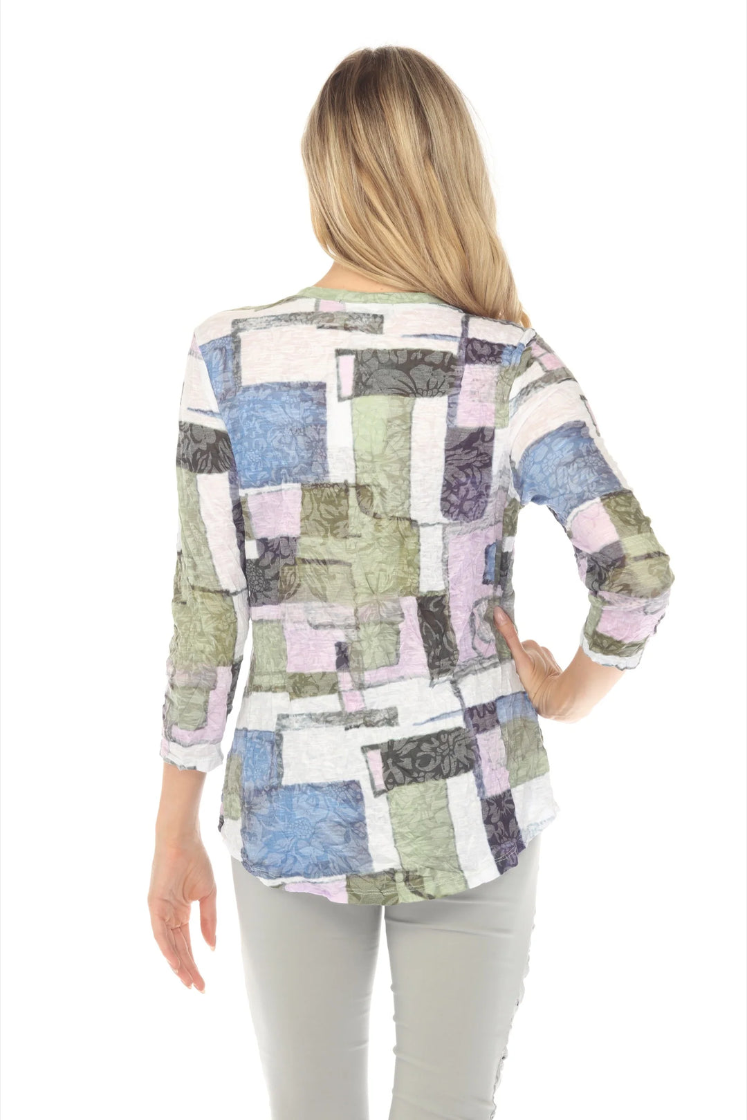 Carine V-Neck Top - Meadow Mosaic 6