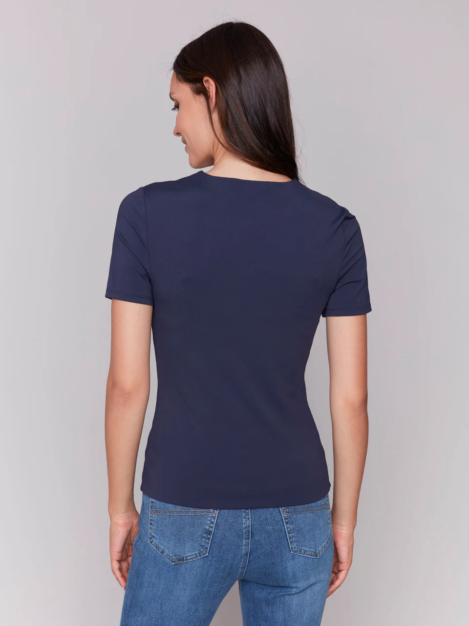 Short-Sleeved Super Stretch Top - Navy 5