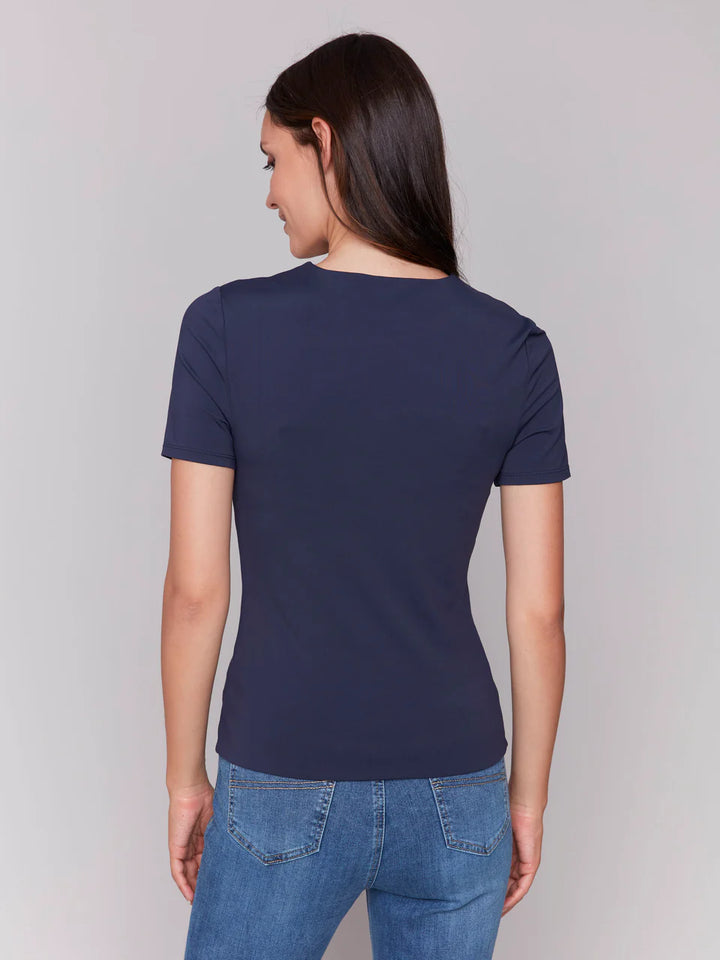 Short-Sleeved Super Stretch Top - Navy 5
