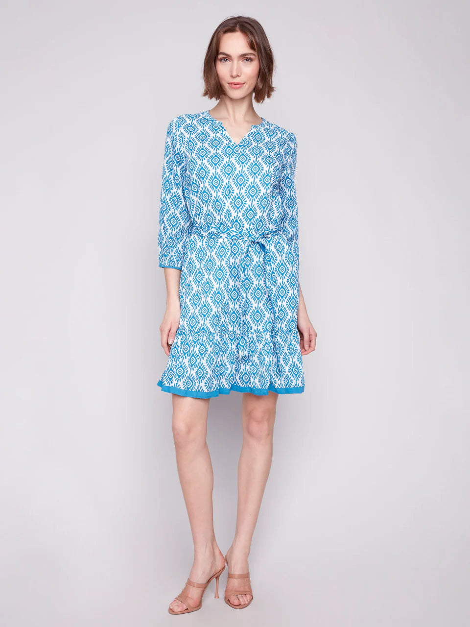 Printed Cotton Dress with Belt - Sun 3