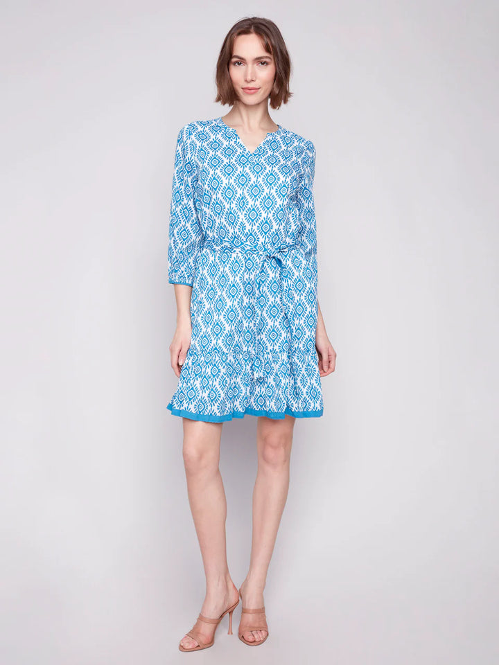 Printed Cotton Dress with Belt - Sun 3