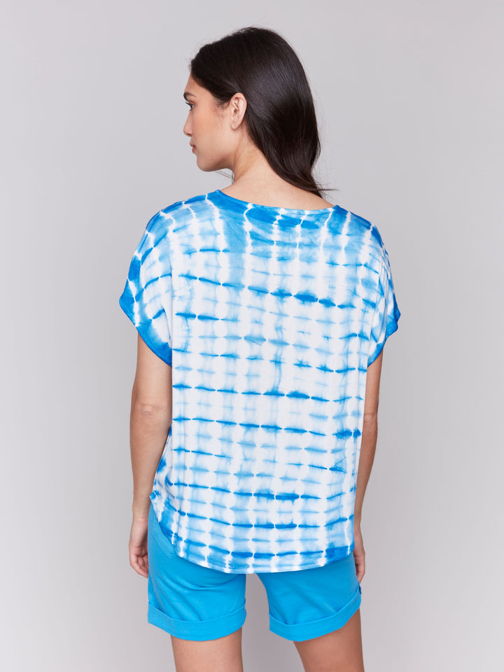 Tie Dye Dolman Top - Azure 3