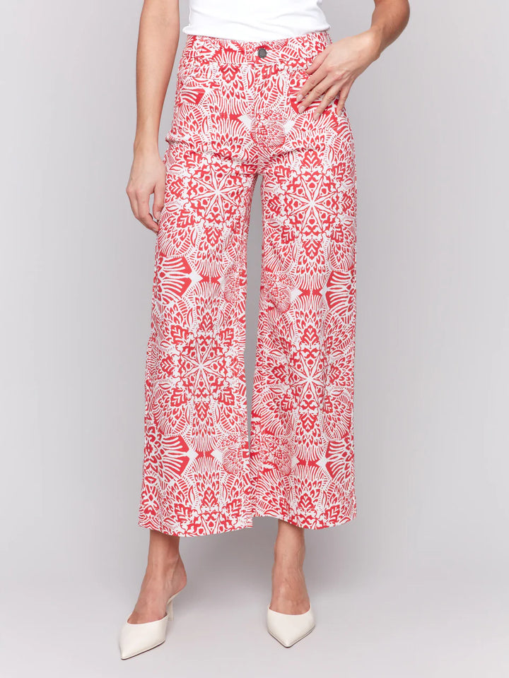 Printed Cotton Flare Pants - Fiesta 1