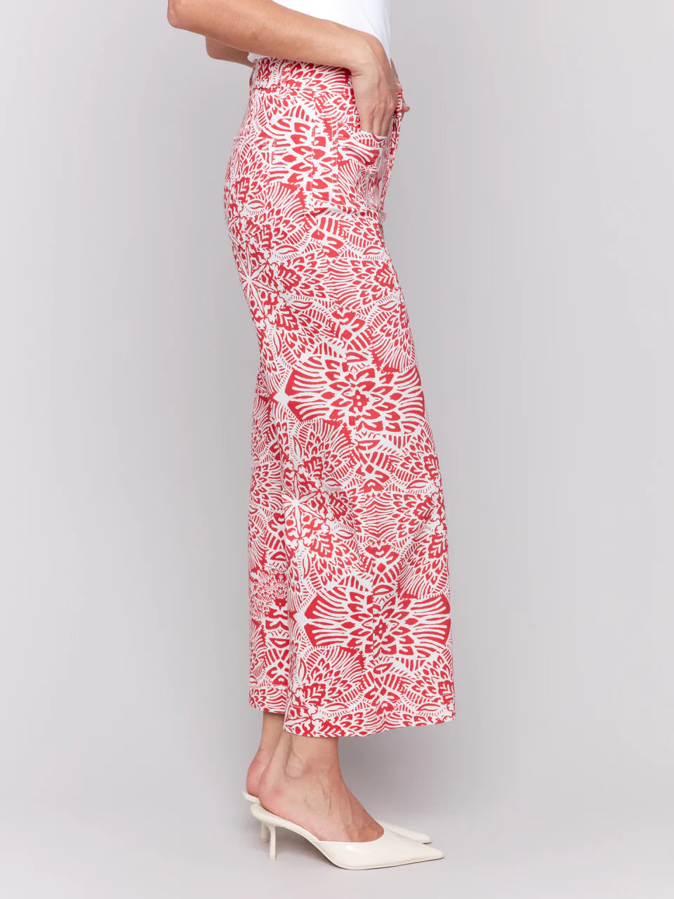 Printed Cotton Flare Pants - Fiesta 3