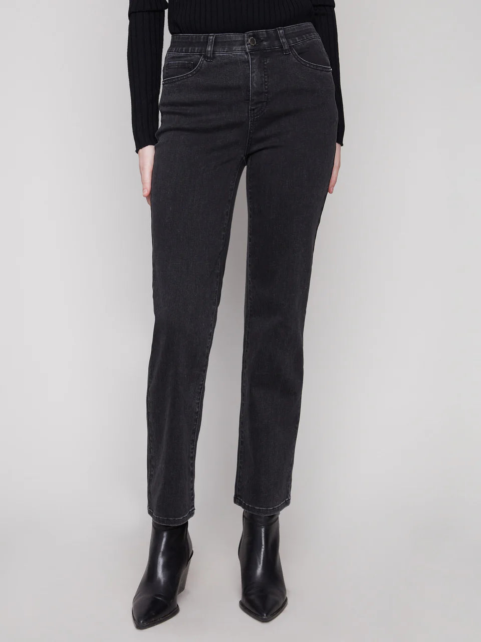 Charlie B Straight Leg Jeans - Charcoal 1