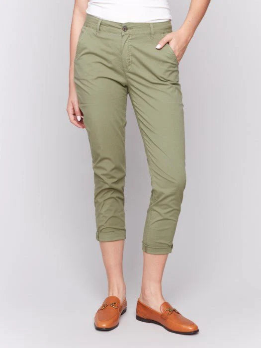 Slim Fit Pants with Belt Celadon 4