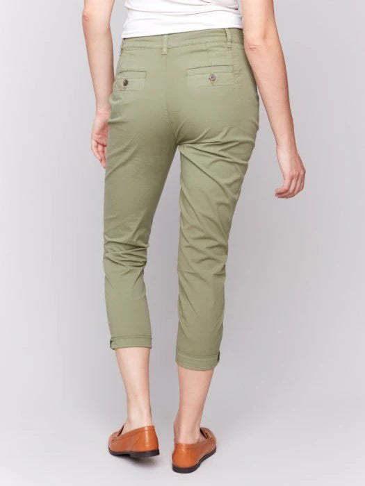 Slim Fit Pants with Belt Celadon 7