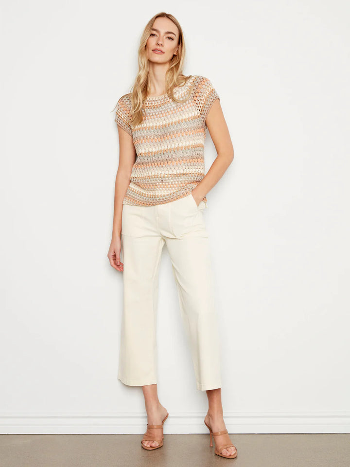 Cropped Utility Pocket Twill Pants - Natural 1