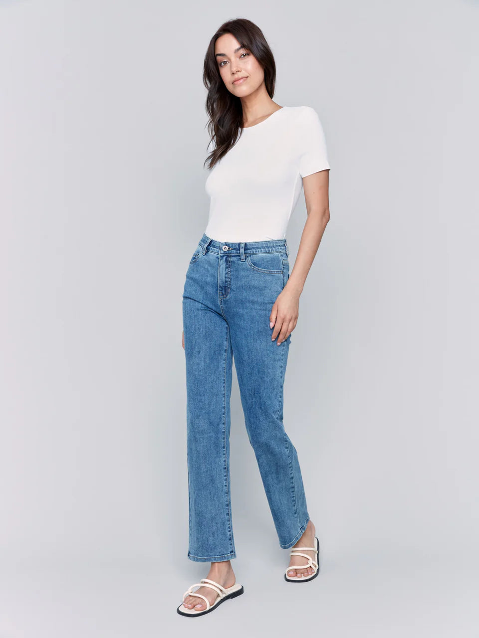Charlotte Straight Leg Jeans - Medium Blue 3