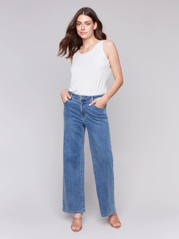 Chloe Wide Leg Jeans - Medium Blue 2