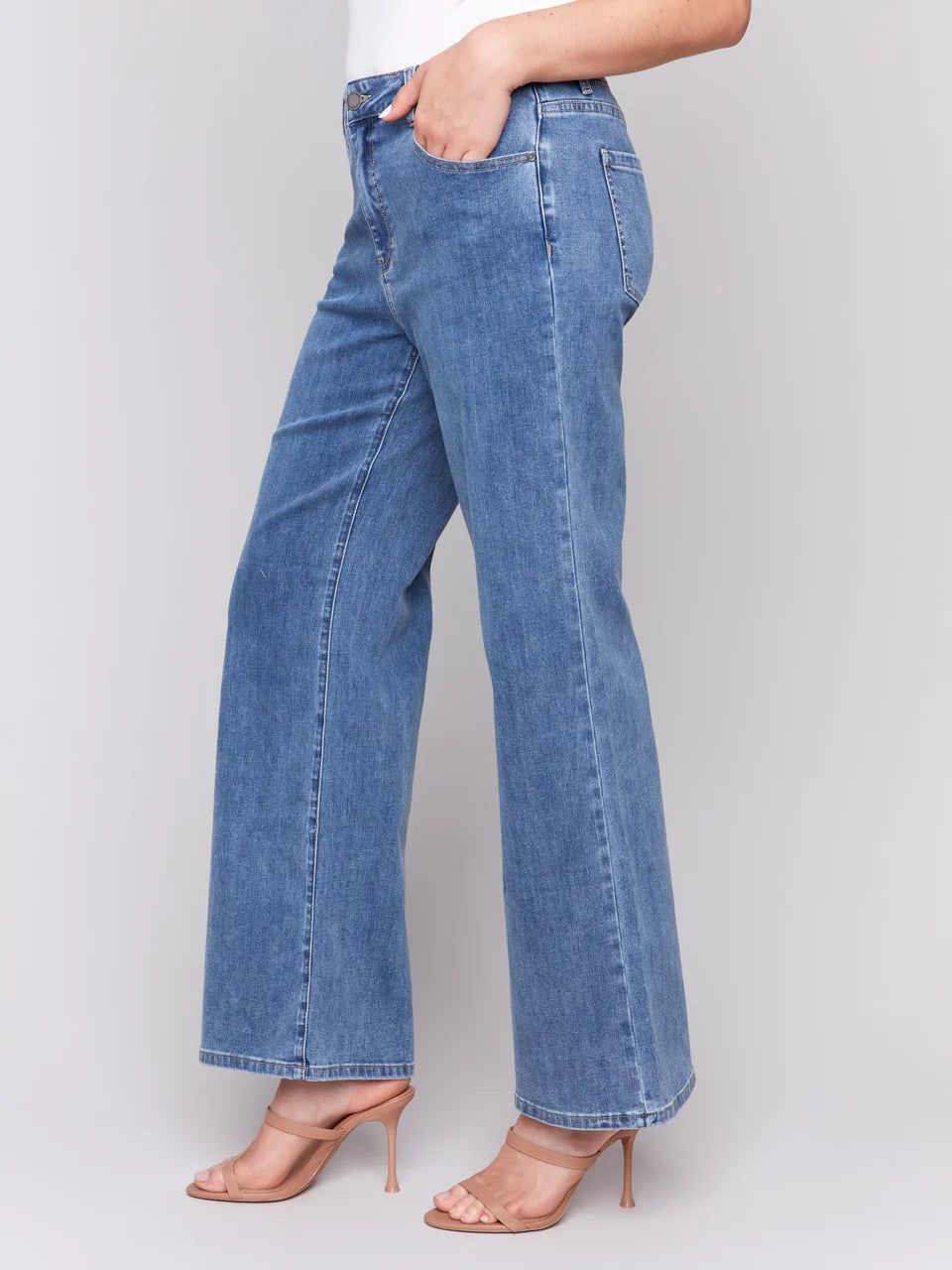 Chloe Wide Leg Jeans - Medium Blue 3