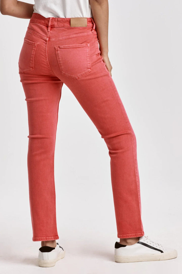 Dear John Blaire High Rise Slim Straight Jeans Viva Magenta Back