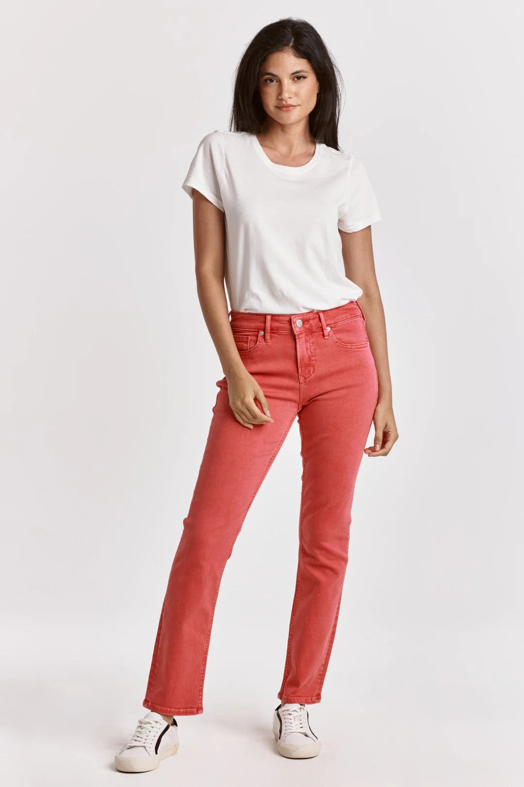 Dear John Blaire High Rise Slim Straight Jeans Viva Magenta Full