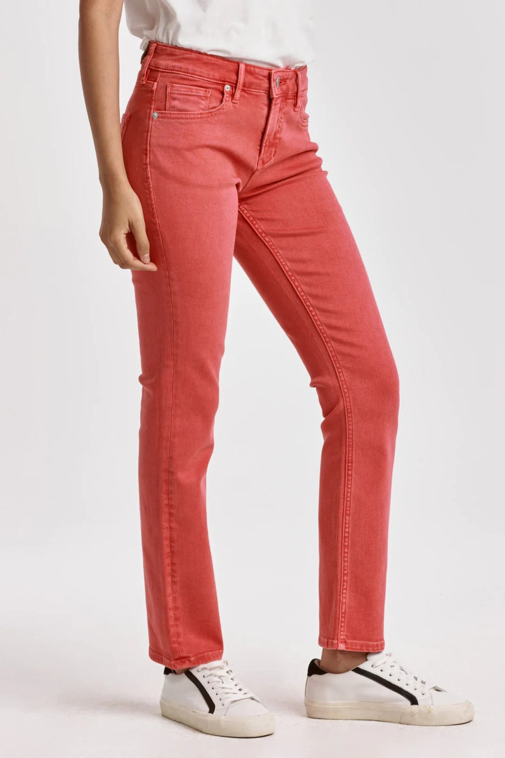 Dear John Blaire High Rise Slim Straight Jeans Viva Magenta Side
