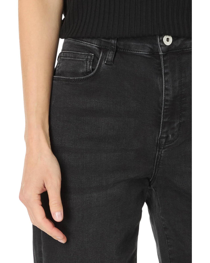 Wide Leg Jeans Washed Black Denim 3