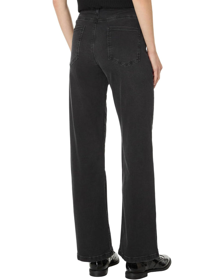 Wide Leg Jeans Washed Black Denim 4