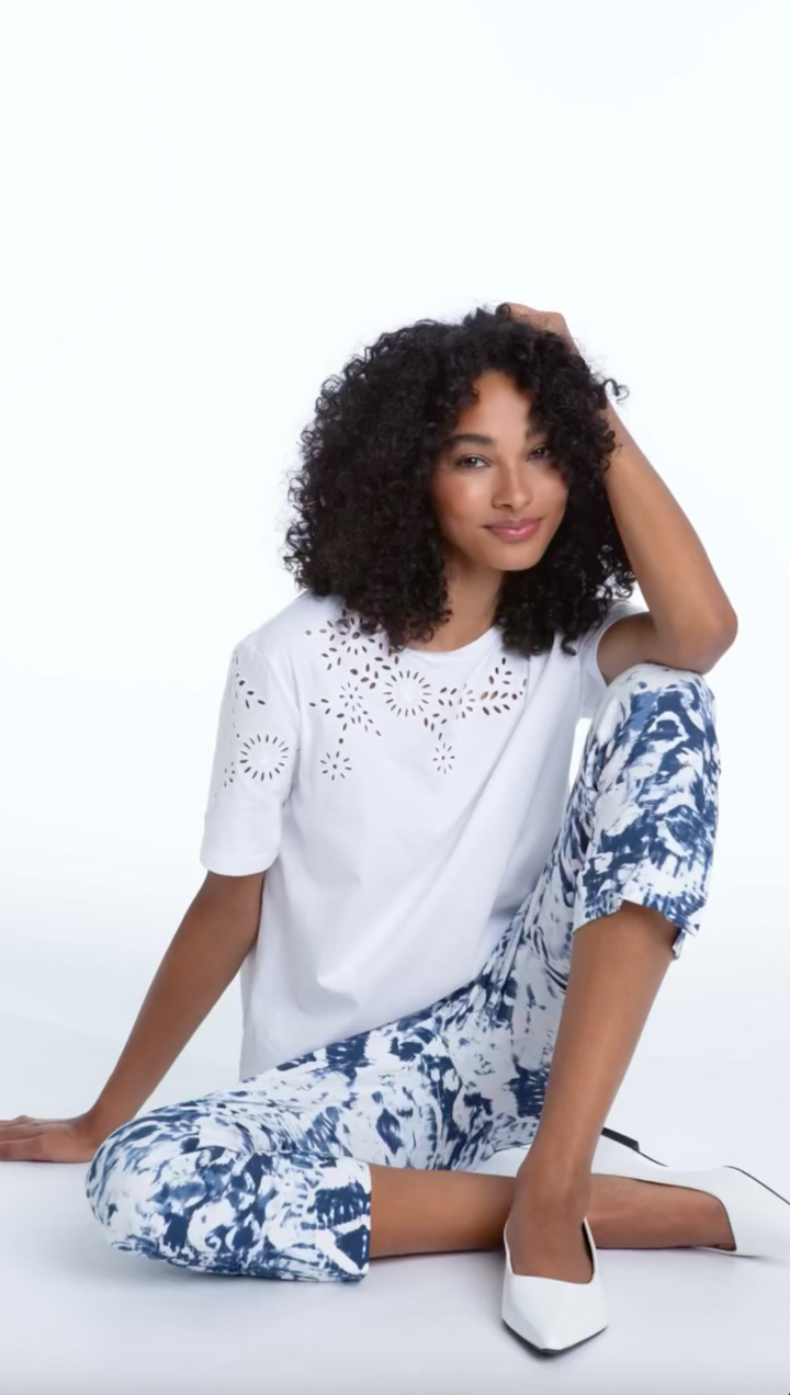 Watercolor Print Crop Pant 3