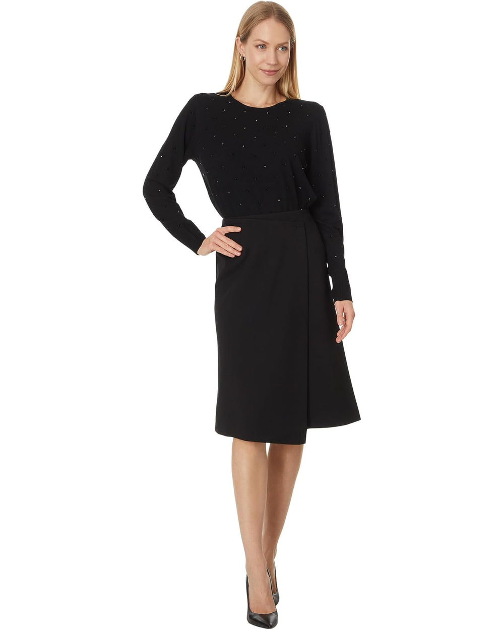 Asymmetric Ponte Knit Skirt 2