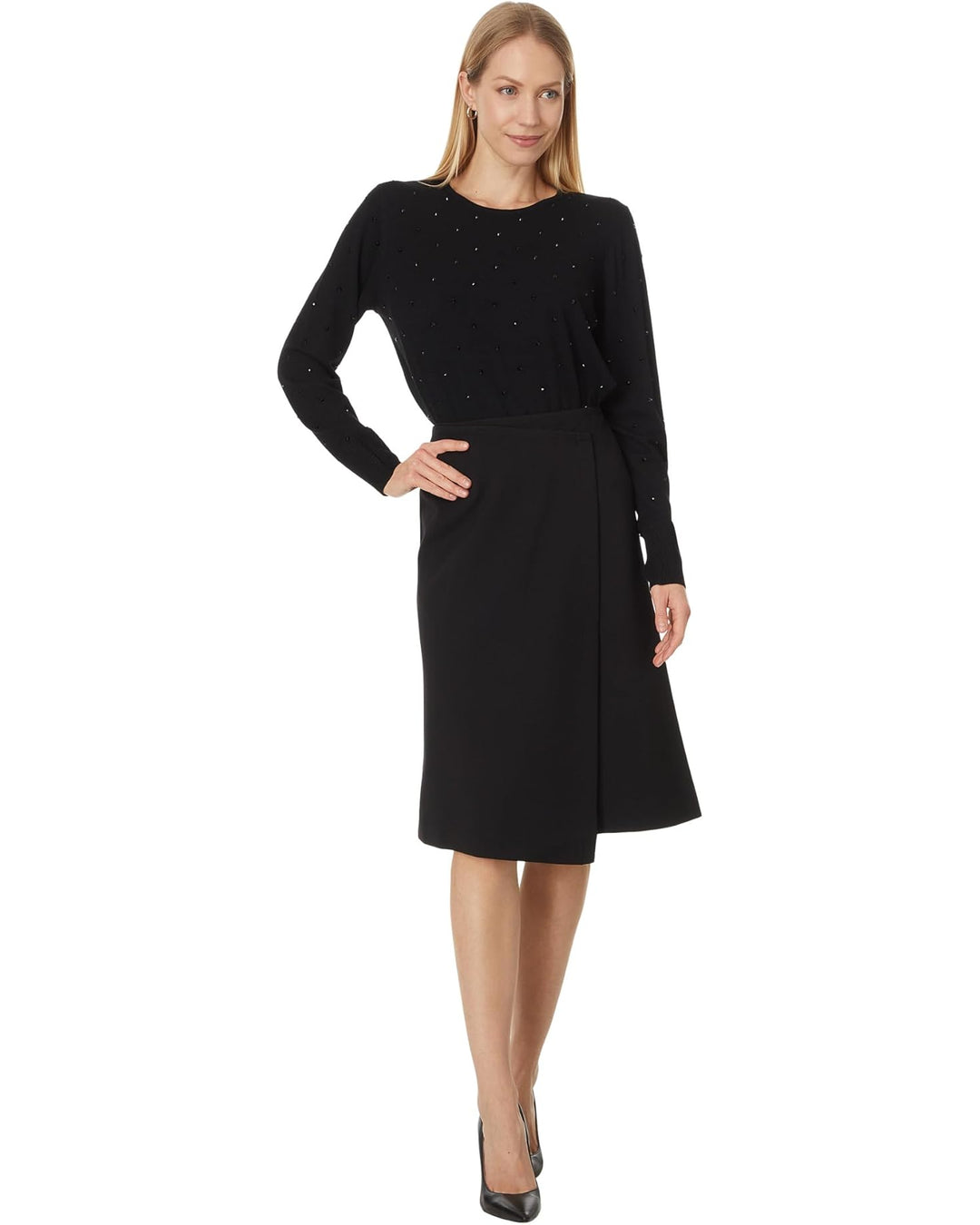 Asymmetric Ponte Knit Skirt 2