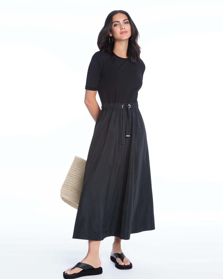 Mixed Media Dress with Drawstring 1