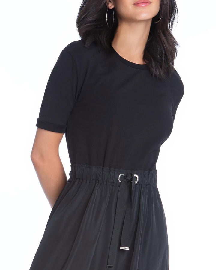 Mixed Media Dress with Drawstring 2