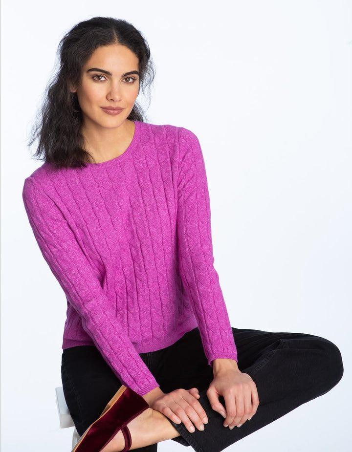 Elliott Lauren Able Cable Knit Sweater Orchid 1