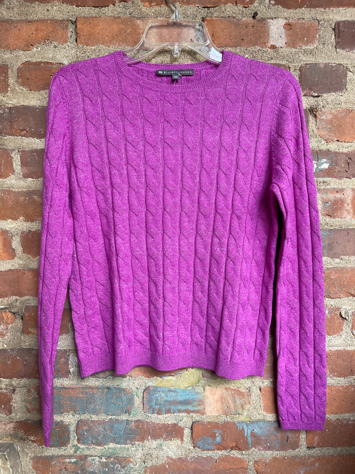 Elliott Lauren Able Cable Knit Sweater Orchid 2