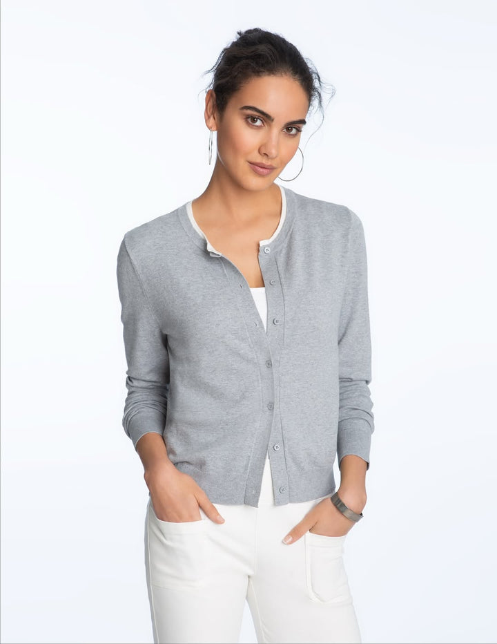 Elliott Lauren Modal Knit Double Layer Cardigan Grey