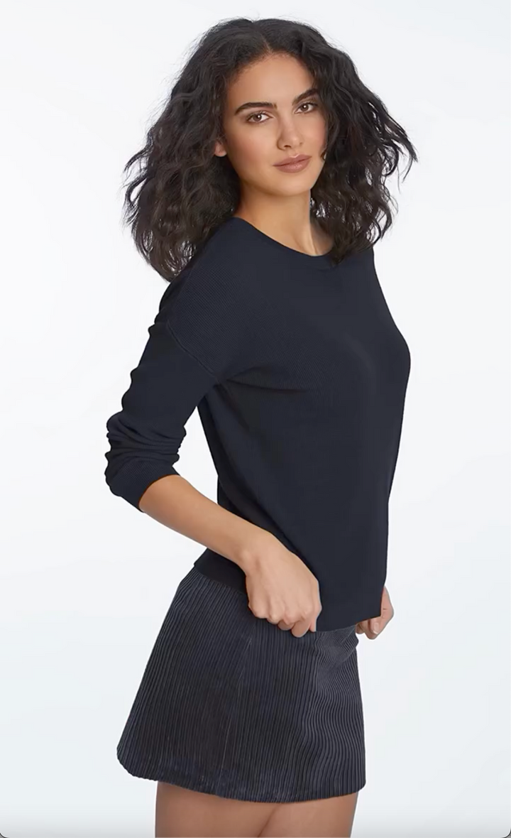 Elliott Lauren Waffle Stitch Crewneck Sweater 1