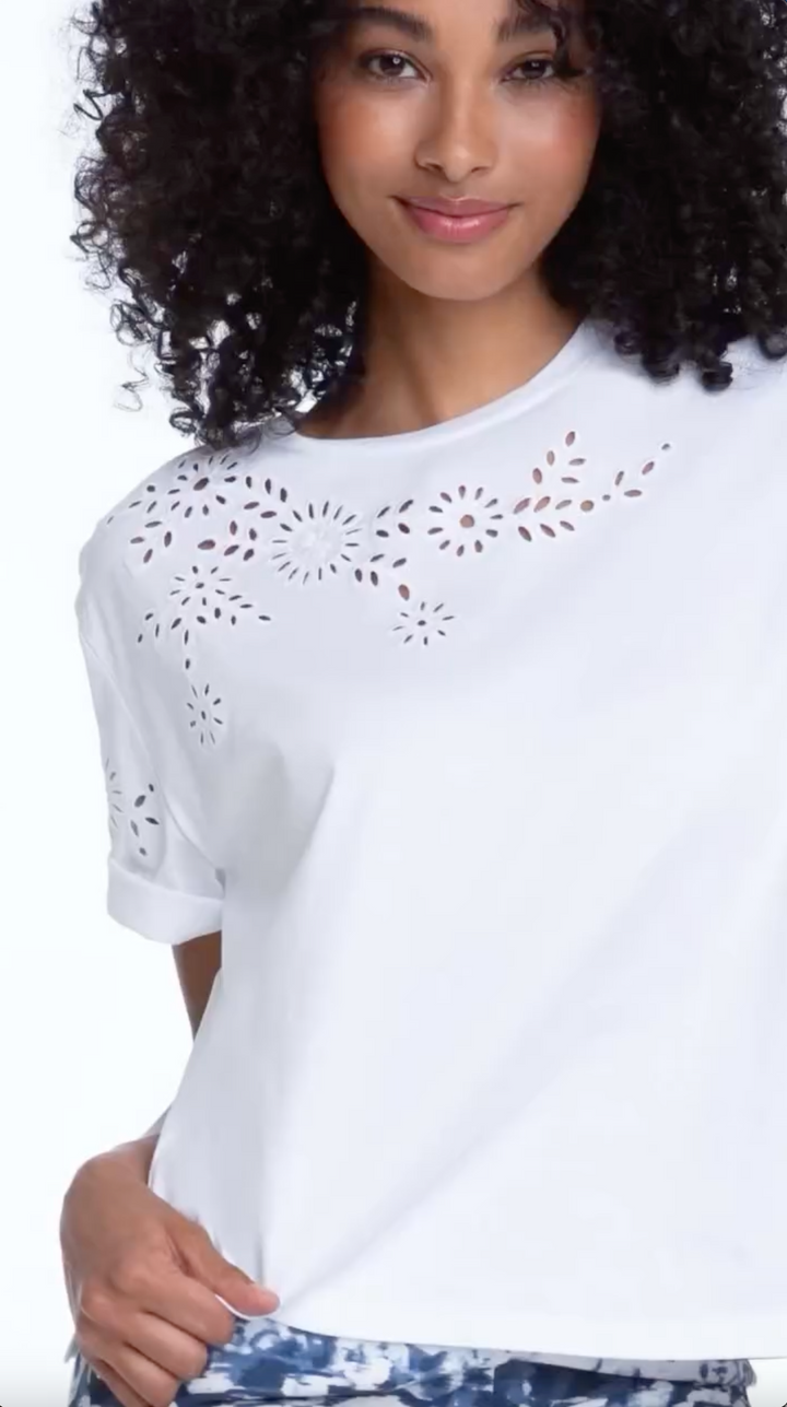 Elliott Lauren Eyelet Tee White 1