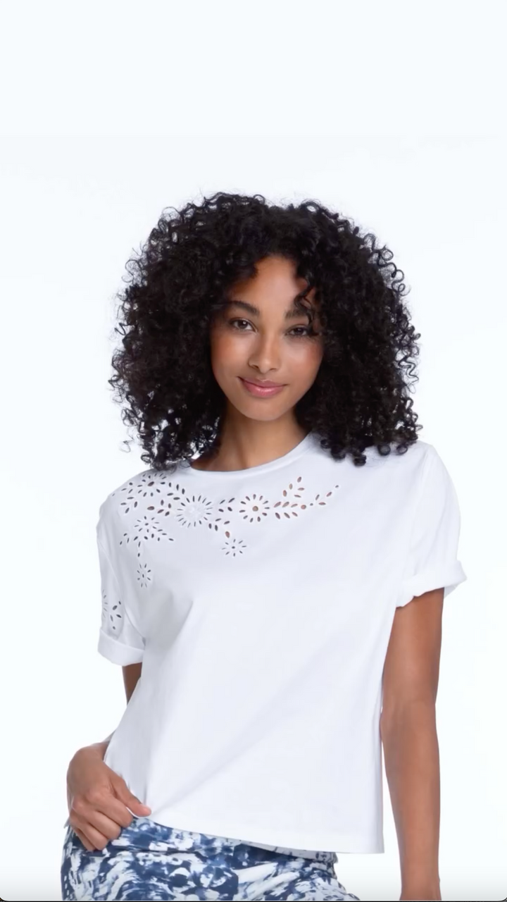 Elliott Lauren Eyelet Tee White 3