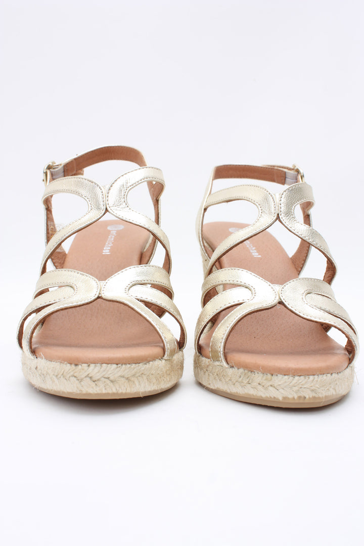 Eric Michael Lindsey Wedge Sandal Cosmos Gold