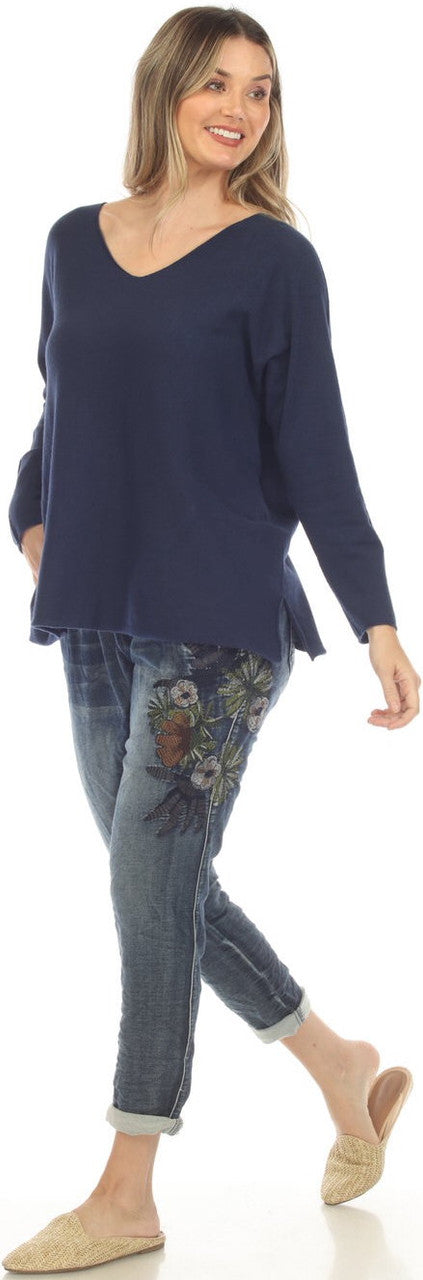 Flora Ashley Boyfriend Sweater Navy 3