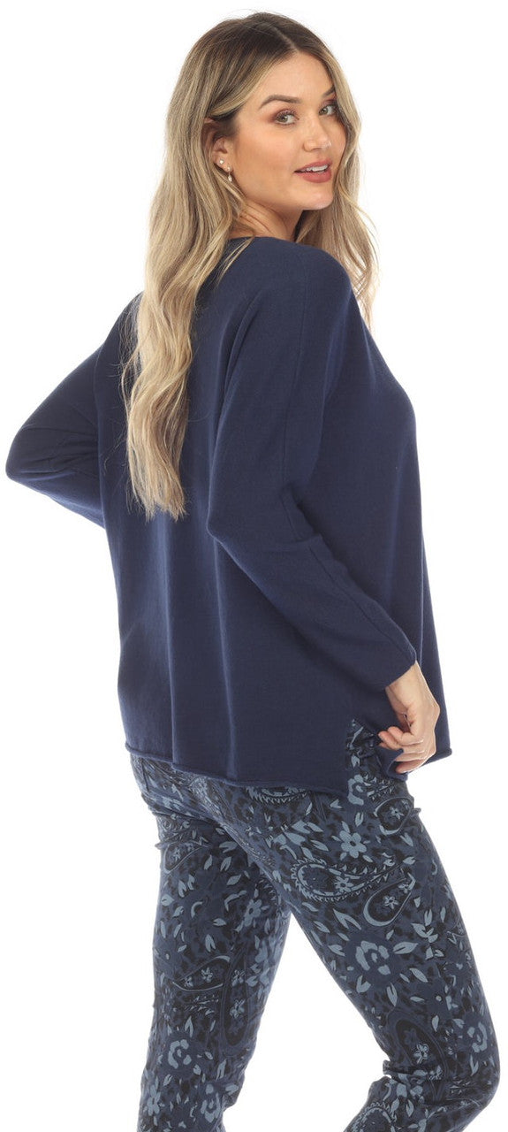 Flora Ashley Boyfriend Sweater Navy 4