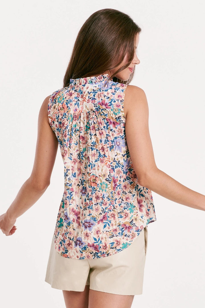 Fia Ruffle Tank Provence Blooms Back