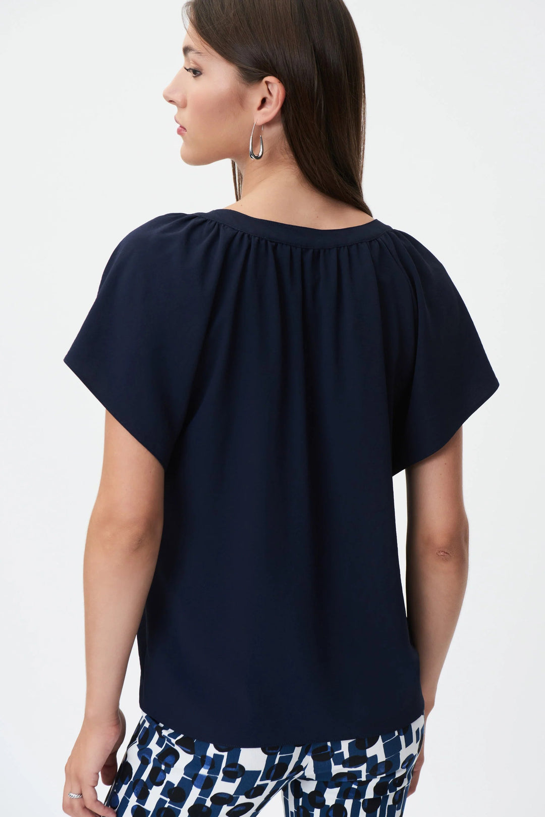 Flared Split Neck Top Style 232023 Back.