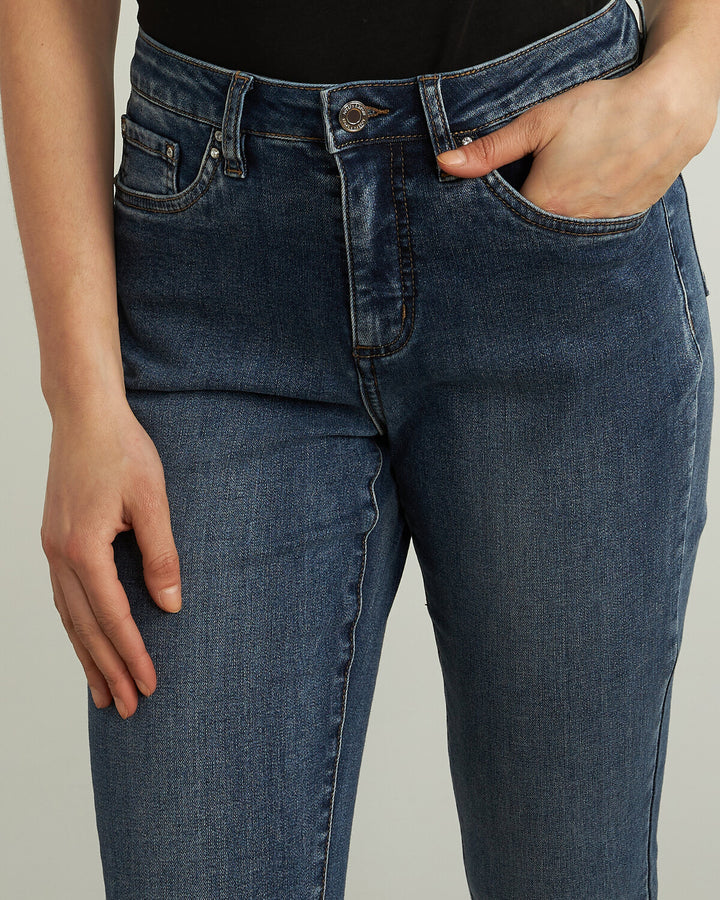 Medium Blue Straight Leg Jeans Style 213942 3